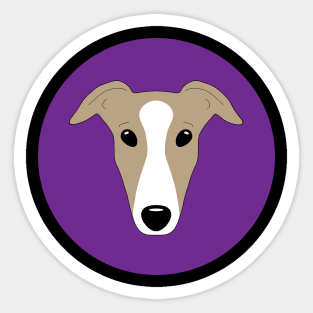 Tan and white greyhound face Sticker